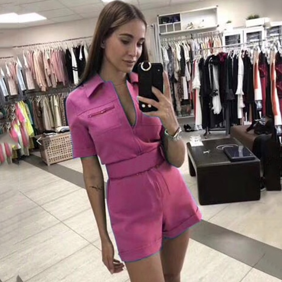 Pants - BRAND NEW hot pink short romper jumpsuit